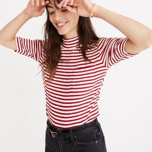 Madewell Mockneck Shirttail Tee in Solecito Stripe